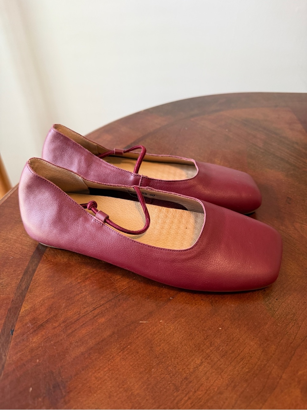 Empress Australia Square Toe Flats Burgundy EU 40 US 9-9.5 Lightweight Ballet